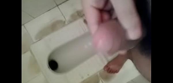  Pissing at home toilet